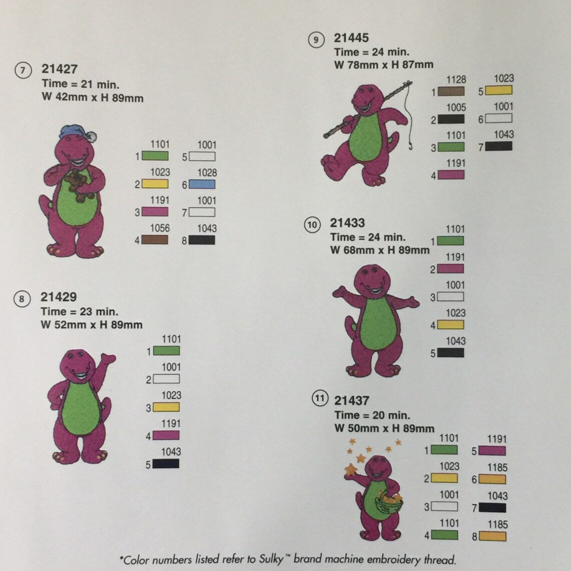 Barney Collection Embroidery Designs Card for Pfaff 7570, 7560 and ...