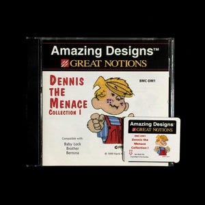 Dennis The Menace Embroidery Designs Karte für Brother Bernina Deco White Baby Lock und Simplyicity Stickmaschinen