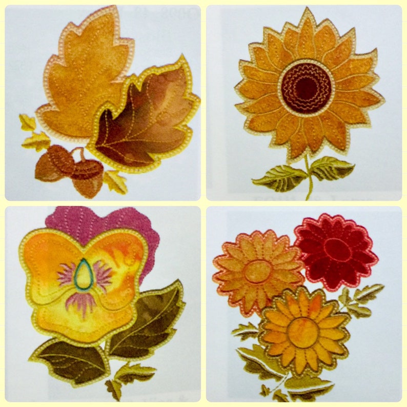 Autumn Fall Appliques Embroidery Designs Disk for Husqvarna Viking