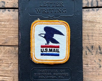 Vintage U.S. Mail patch with bald eagle, USPS collectible, post office desk decor, messenger bag, gift for stationery lover, letter writer