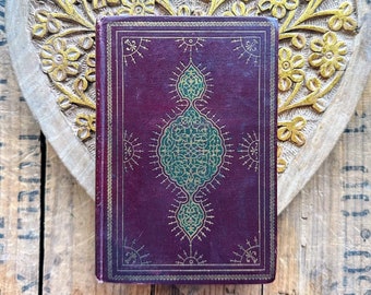 Antique Emerson's Essays First Series book by Ralph Waldo Emerson, Henry Altemus ornate cover, love, and friendship essays, fall book decor