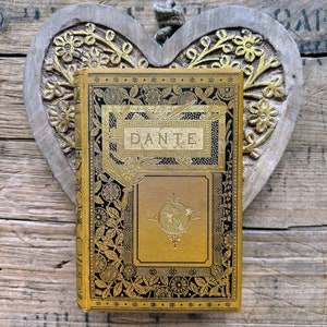 Antique 1884 Dante Alighieri The Vision or Hell Purgatory and Paradise Book, stunning gold Hurst & Co edition, poetry book, collectible