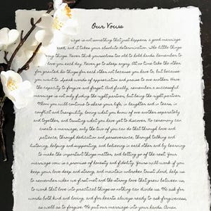 Custom love letter print on handmade paper, anniversary gift– Alison Rose  Vintage