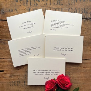 5 vrouwen empowerment R. Clift quote-kaarten met enveloppen en rozenstickers, briefpapierbundel, Vrouwendagkaarten, zelfliefdekaarten