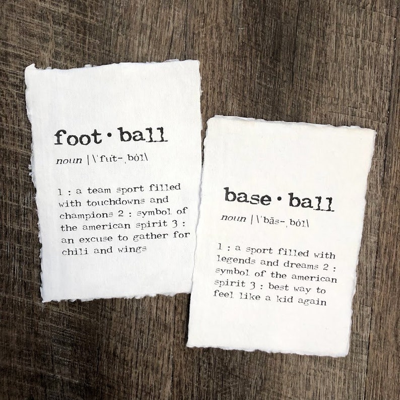 Football Definition Print in Typewriter Font on 5x7 8x10 Etsy