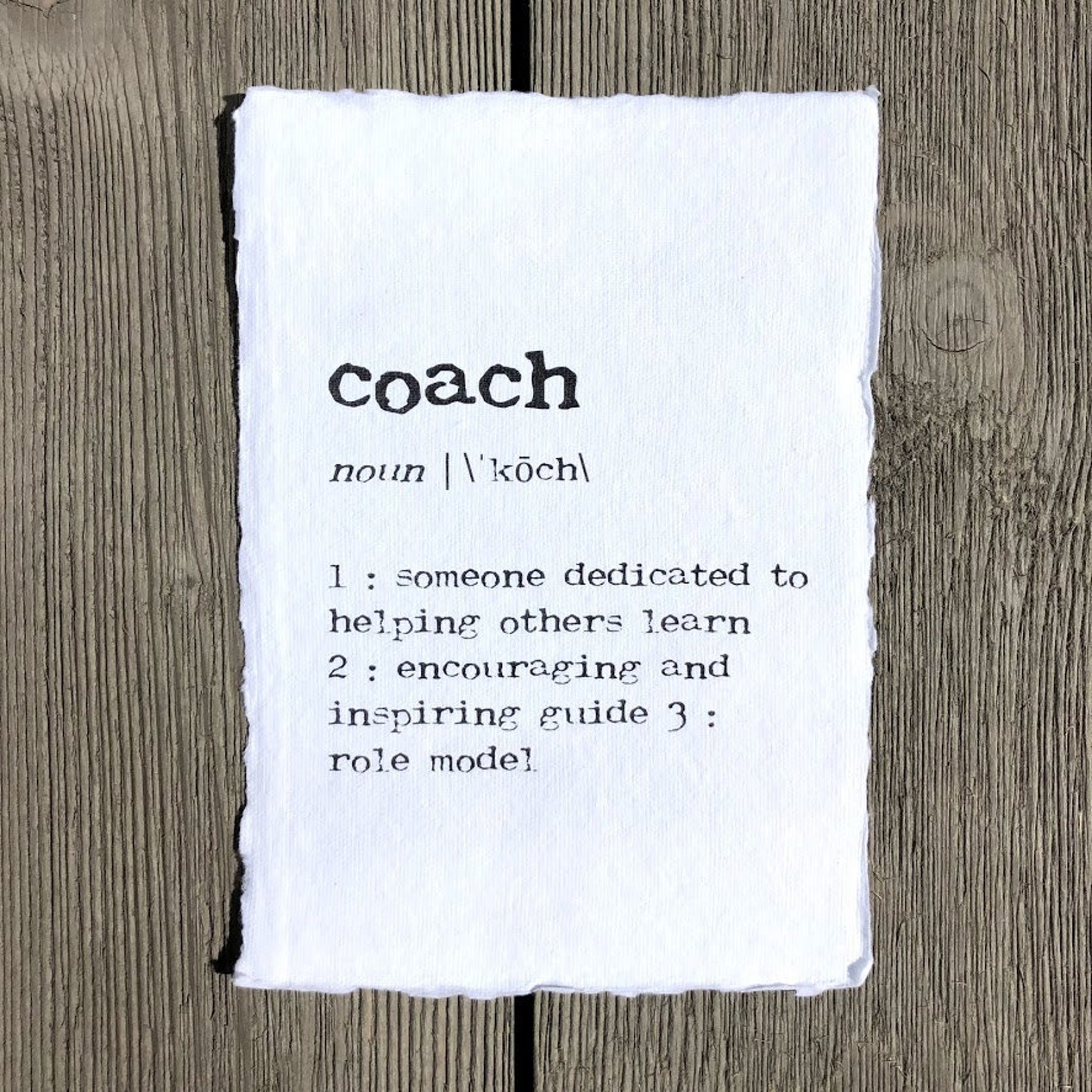 Coach definition print in typewriter font on 5x7 or 8x10 Etsy