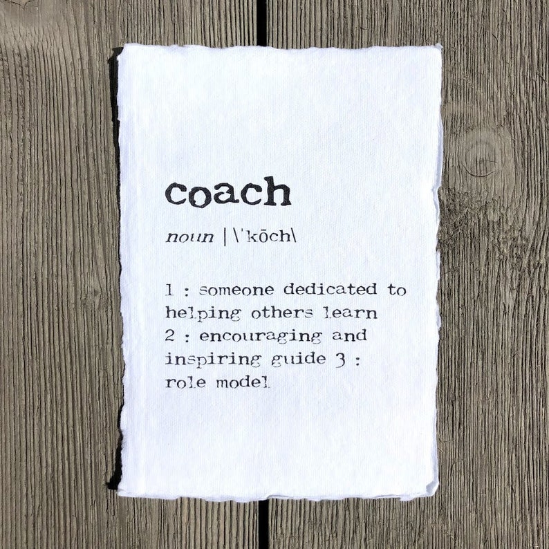 Coach Definition Print in Typewriter Font on 5x7 8x10 11x14 Etsy