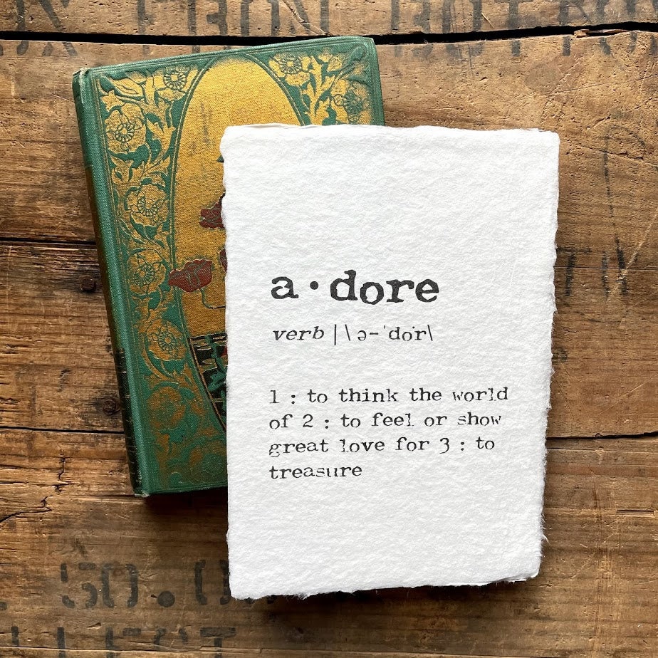 Adore Definition Print in Typewriter Font on 5x7, 8x10, 11x14 Handmade  Cotton Paper, I Adore You Quote, Wedding Decor, Anniversary Gift - Etsy