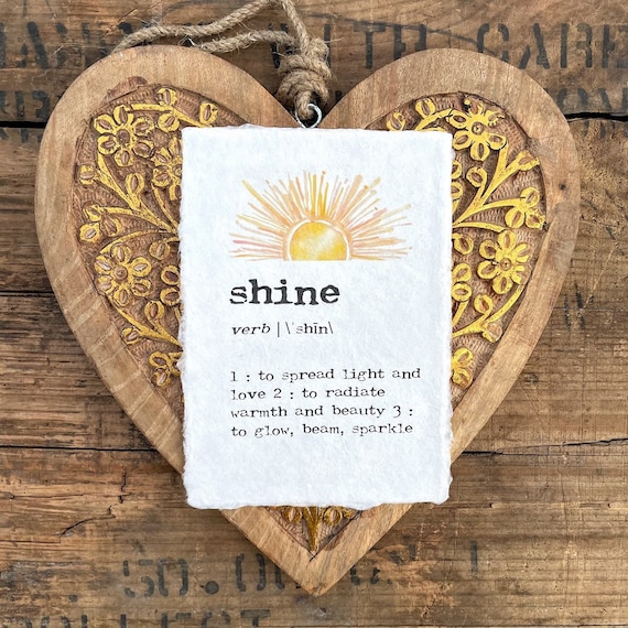Shine Definition Print in Typewriter Font on 5x7 or 8x10 Etsy