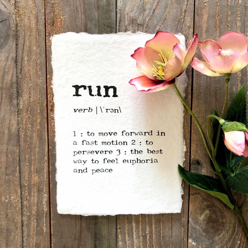 Run definition print in typewriter font on 5x7 or 8x10 Etsy