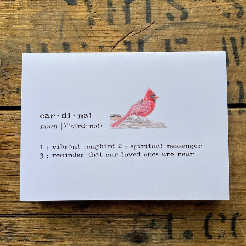 Cardinal Definition Greeting Card With Original Watercolor, 4