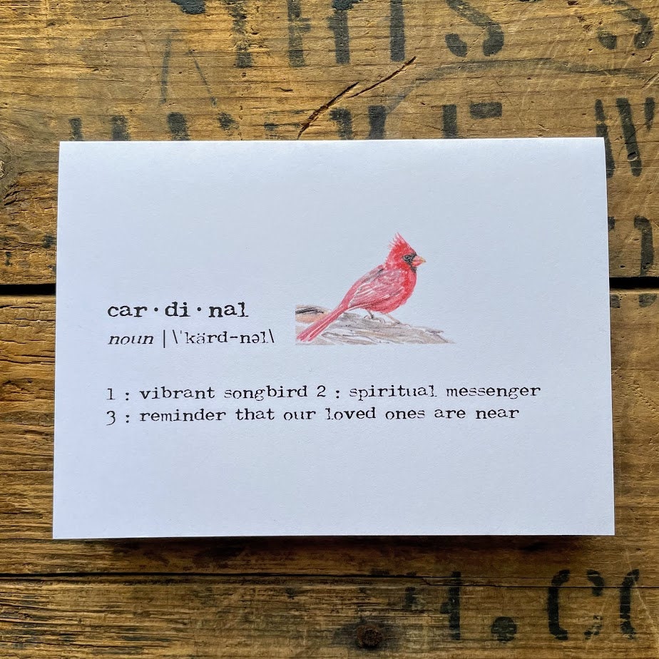 Cardinal Definition Greeting Card With Original Watercolor, 4