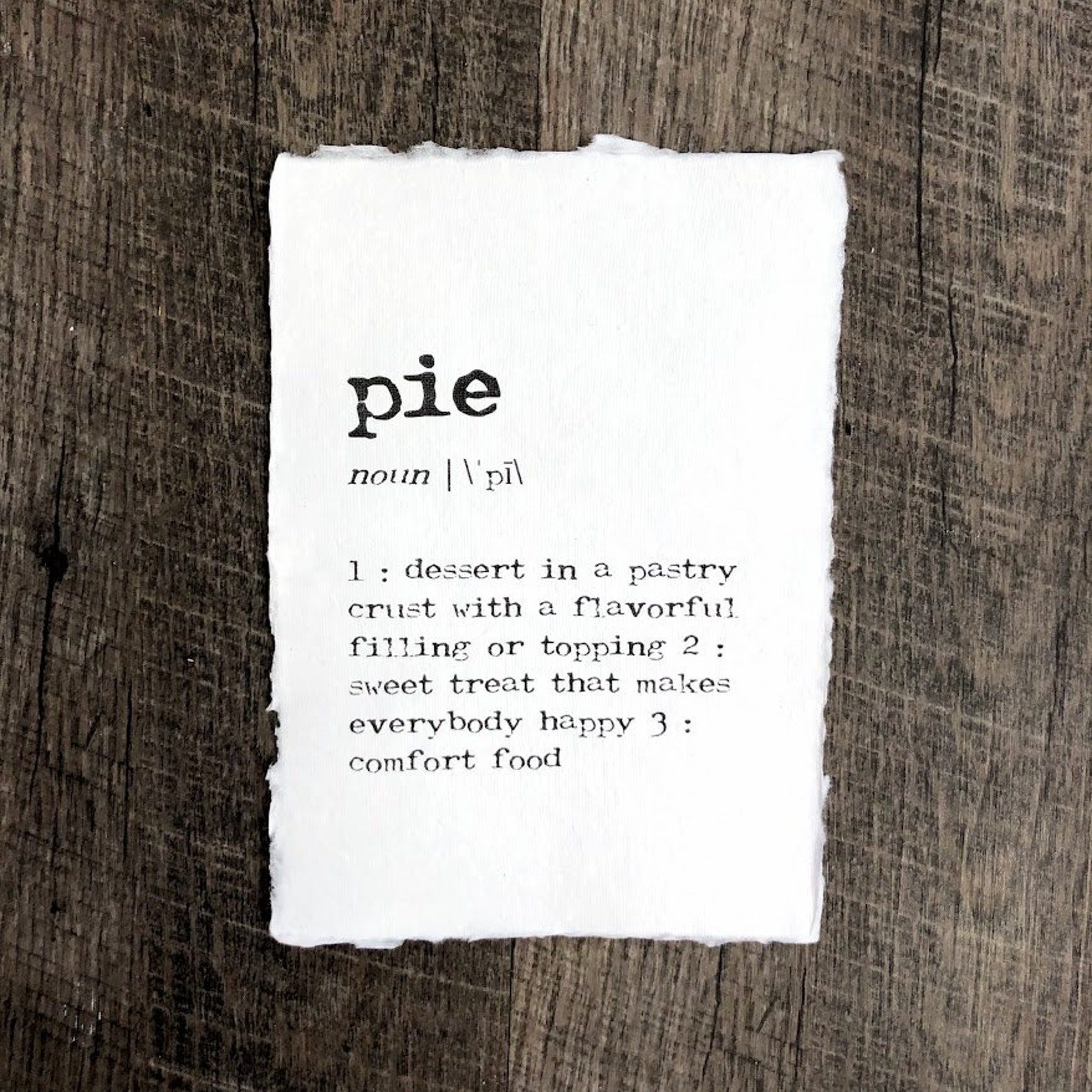 Pie Definition Print in Typewriter Font on 5x7 or 8x10 Etsy