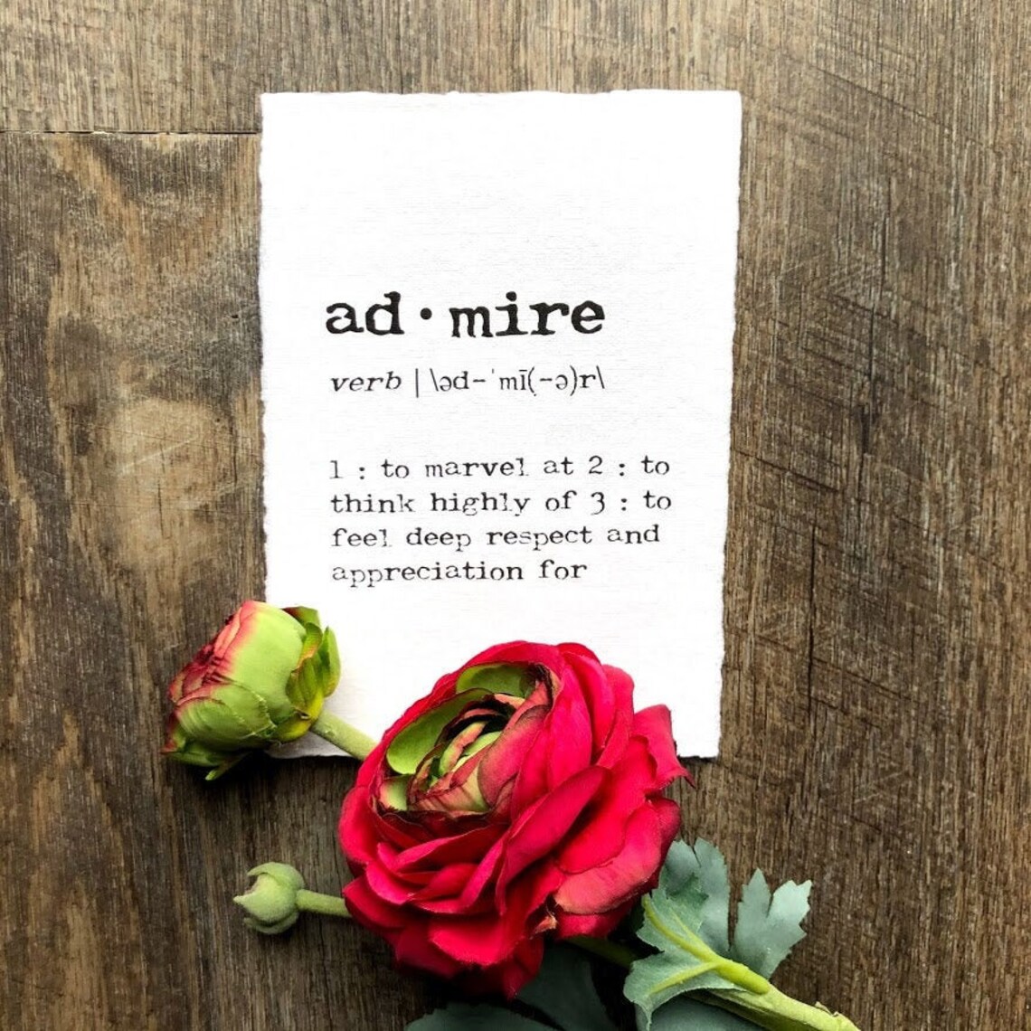 Admire Definition Print in Typewriter Font on 5x7 8x10 11x14 Etsy