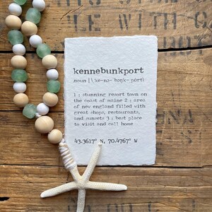 kennebunkport definition print in typewriter font on handmade cotton rag paper.