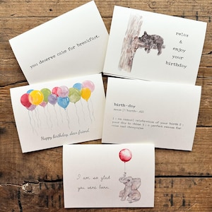 5 cartes d'anniversaire, lot de papeterie avec enveloppes et autocollants roses, dimension 4 x 5,5, mélange de cartes d'anniversaire pour amis, collègues, famille
