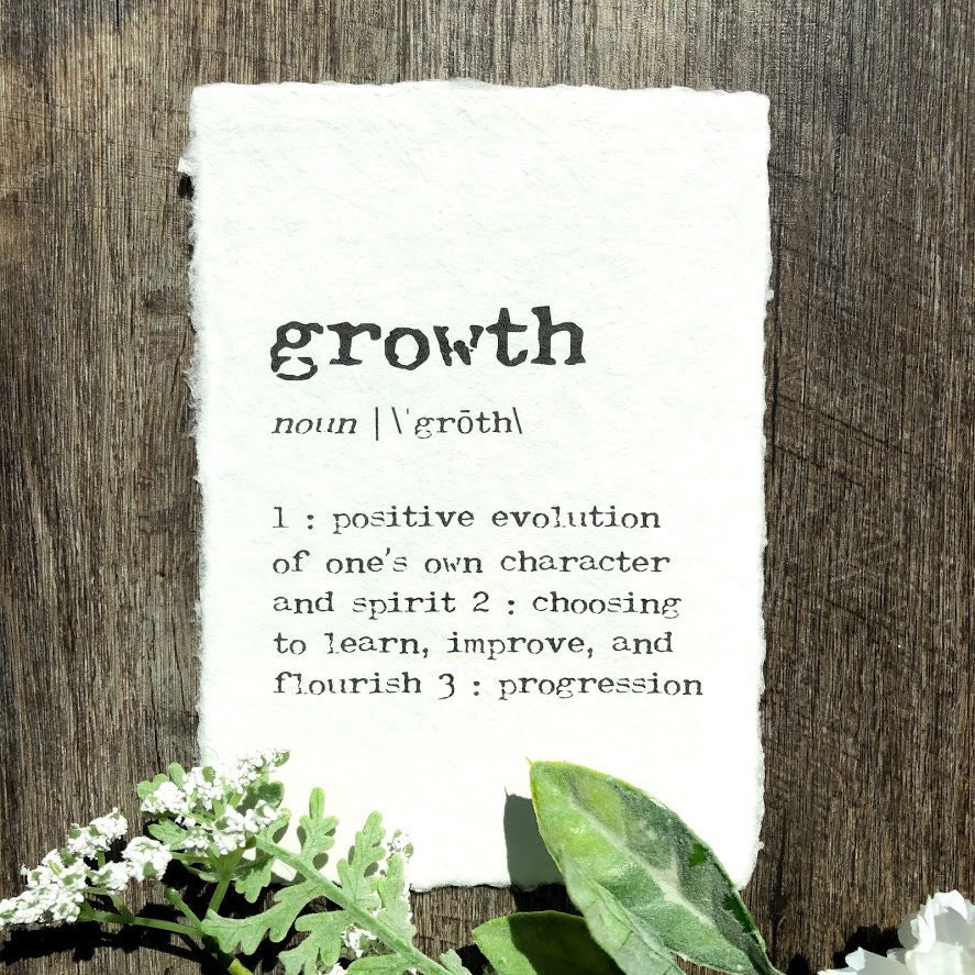 Growth definition print in typewriter font on 5x7 or 8x10 Etsy
