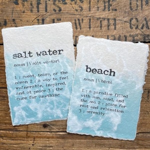 Beach, mermaid, ocean, salt water, or custom wave paper definition on 5x7 or 8x10 handmade ocean wave paper, sand waves, beach house decor