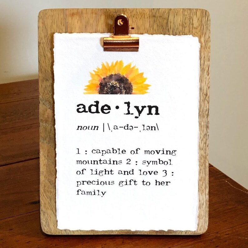 adelyn custom name definition on handmade paper