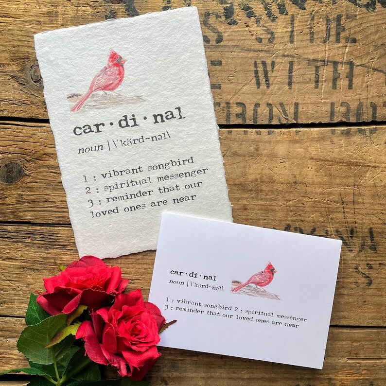 Cardinal Definition Greeting Card With Original Watercolor, 4