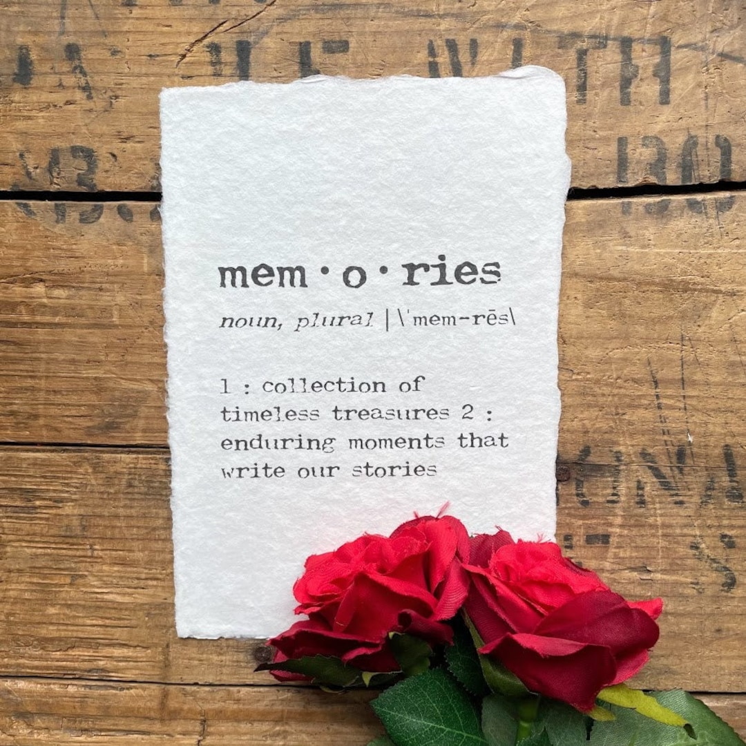 Memories Definition Print in Typewriter Font on 5x7 8x10 Etsy