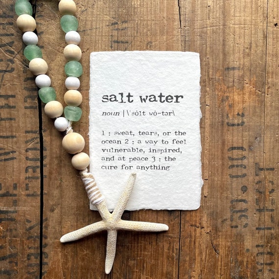 Salt water definition print in typewriter font on 5x7 or 8x10 Etsy