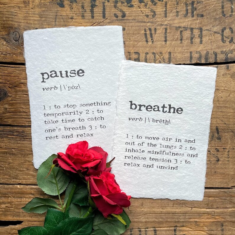 Breathe Definition Print in Typewriter Font on 5x7 8x10 Etsy