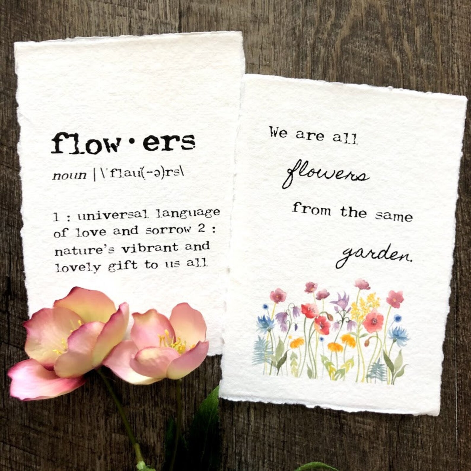 We Are All Flowers From the Same Garden Quote on 5x7, 8x10, 11x14 ...