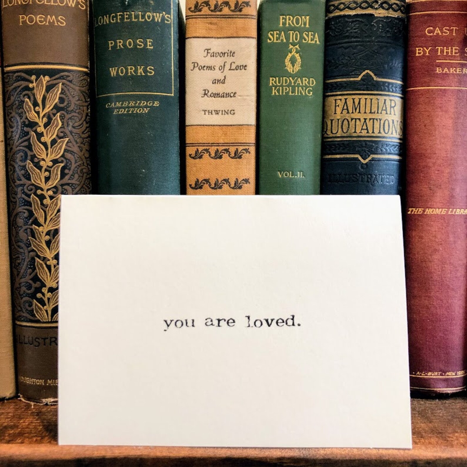You Are Loved Compliment Greeting Card in Typewriter Font With Envelope ...