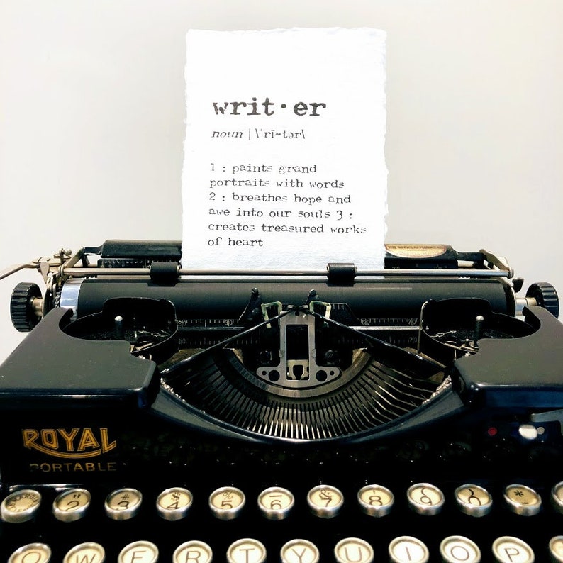 Writer Definition Print in Typewriter Font on 5x7 or 8x10 Etsy