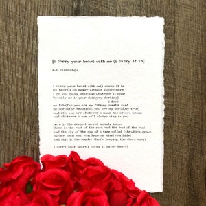 I Carry Your Heart With Me E.e. Cummings Poem in Typewriter Font on ...