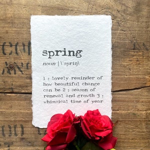 spring definition print on handmade paper