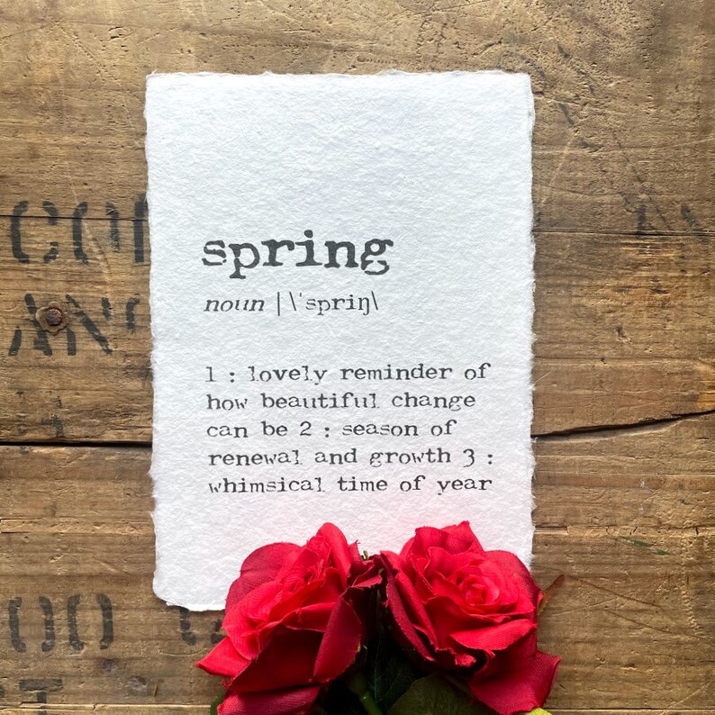 spring definition print on handmade paper