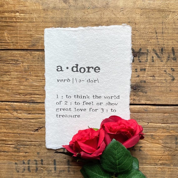 Adore Definition Print in Typewriter Font on 5x7 8x10 11x14