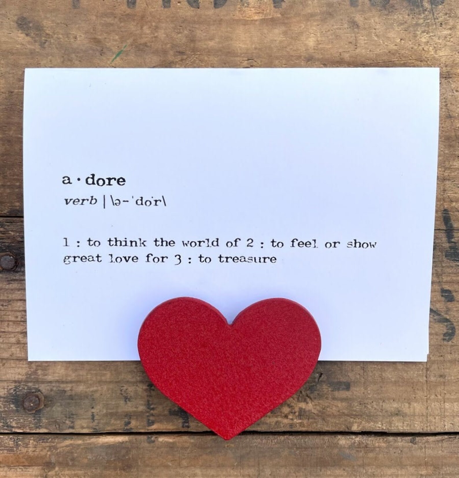 Adore Definition Greeting Card in Typewriter Font With  Etsy