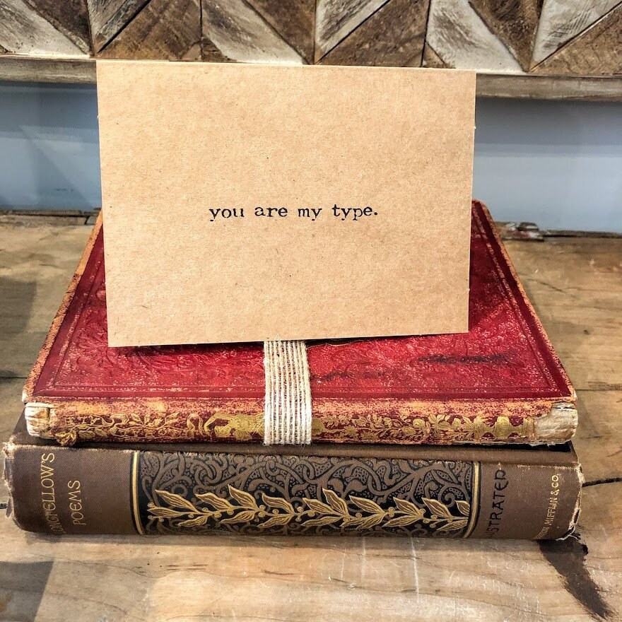 You Are My Type Compliment Greeting Card in Typewriter Font With ...
