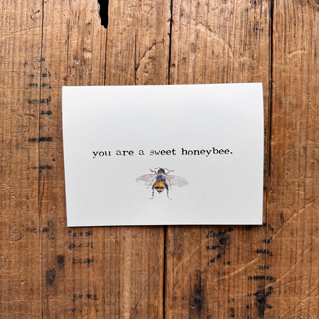 You Are a Sweet Honeybee Compliment Card in Typewriter Font With ...