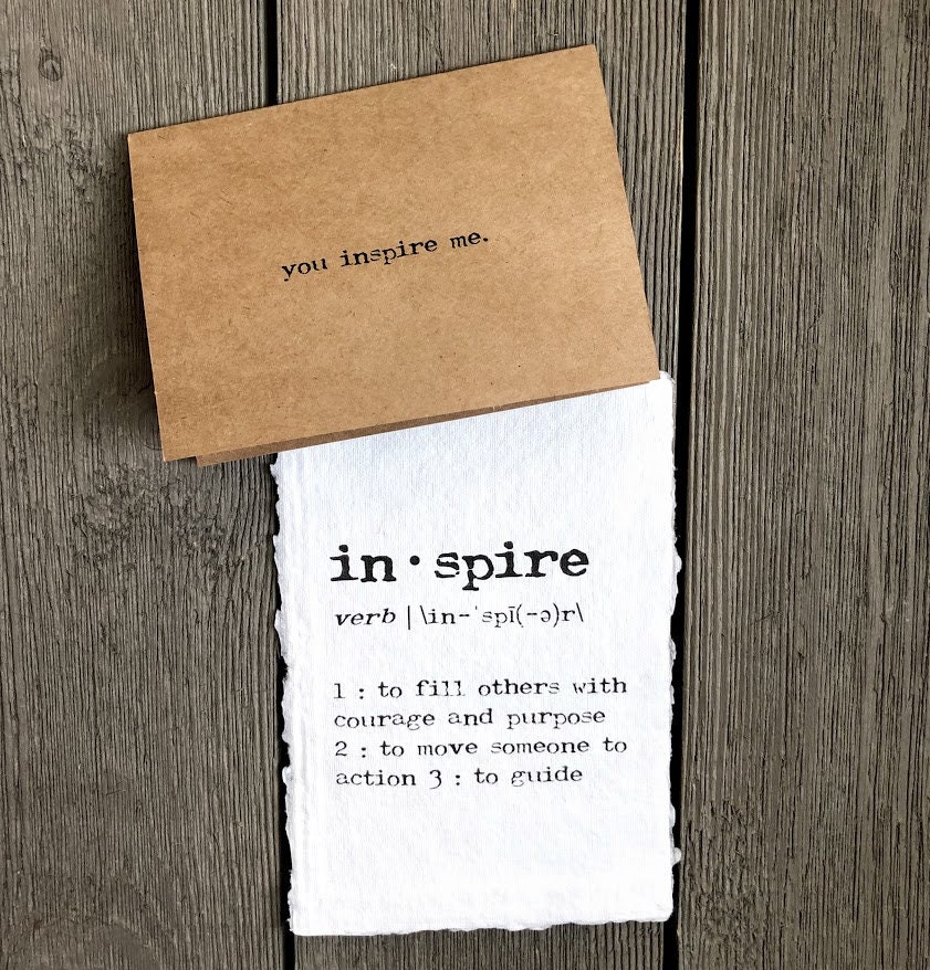You Inspire Me Compliment Greeting Card in Typewriter Font With ...