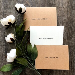 You Inspire Me Compliment Greeting Card in Typewriter Font With ...