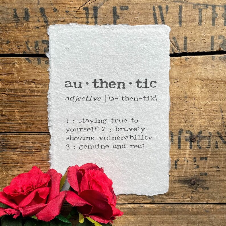 Authentic Definition Print in Typewriter Font on 5x7 or 8x10 | Etsy