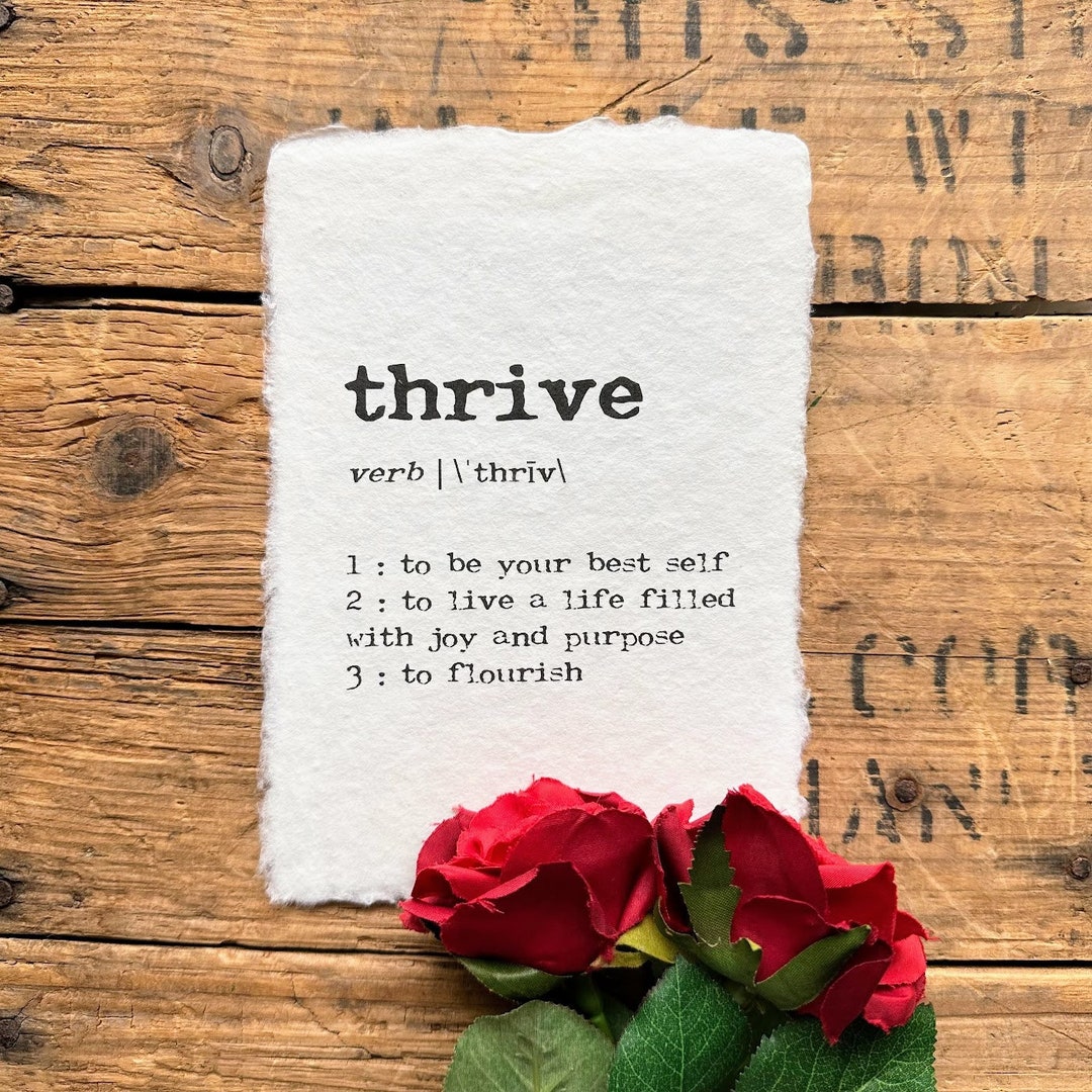 Thrive Definition Print in Typewriter Font on 5x7, 8x10, 11x14 Handmade ...