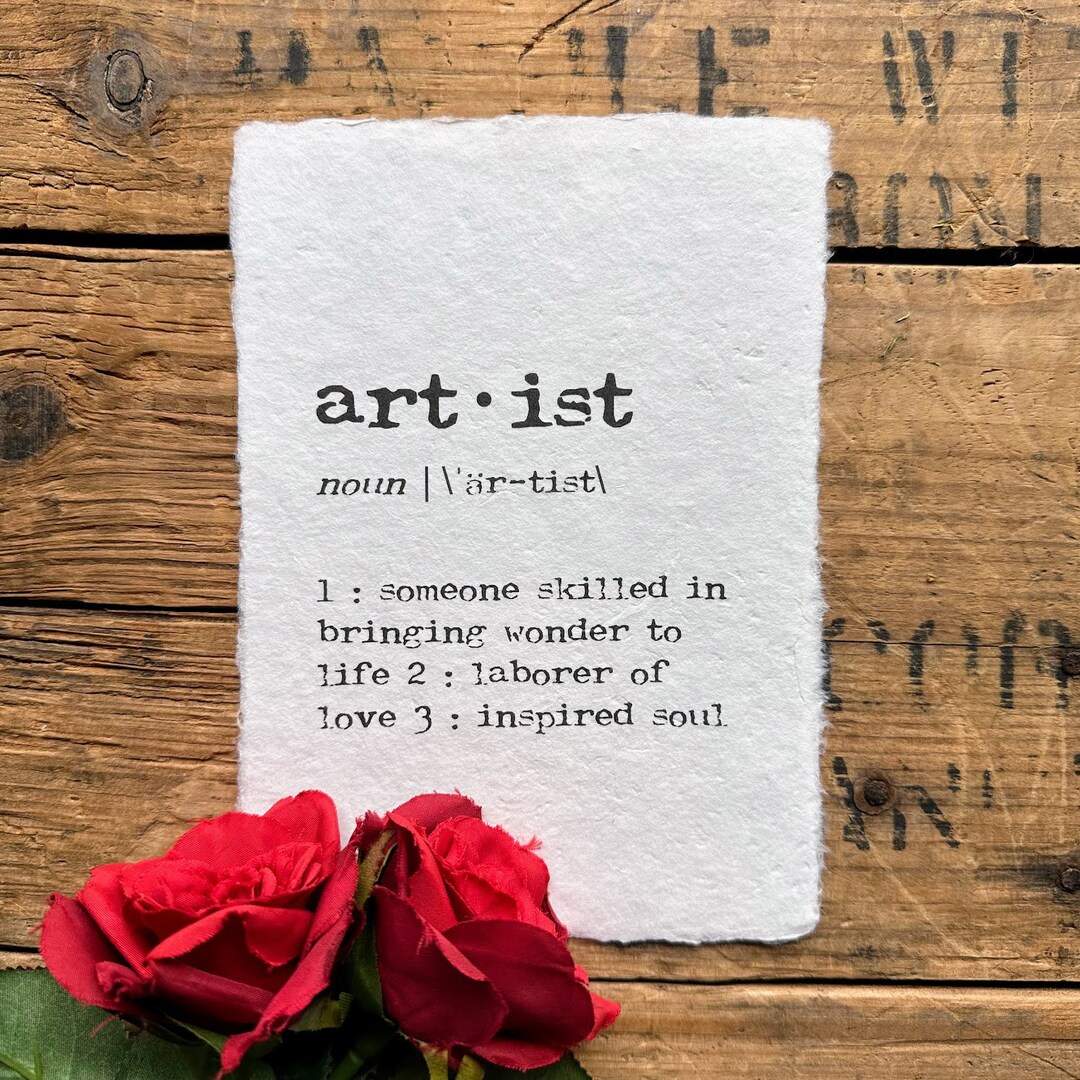Artist Definition Print in Typewriter Font on 5x7, 8x10, 11x14 Handmade ...