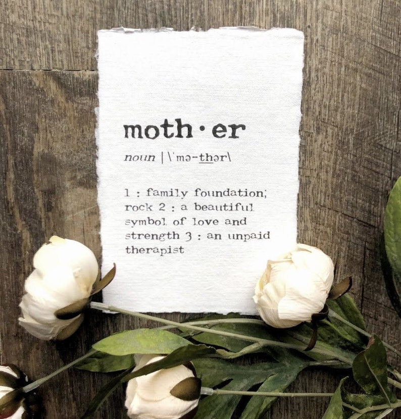 mother definition print in typewriter font on 5x7 or 8x10 image 0