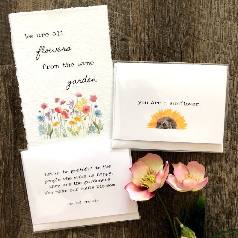 We Are All Flowers From the Same Garden Quote on 5x7, 8x10, 11x14 ...