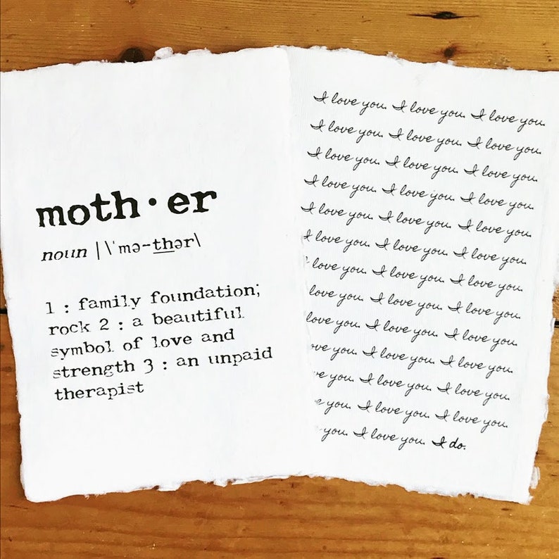 Mother Definition Print in Typewriter Font on 5x7 or 8x10 Etsy