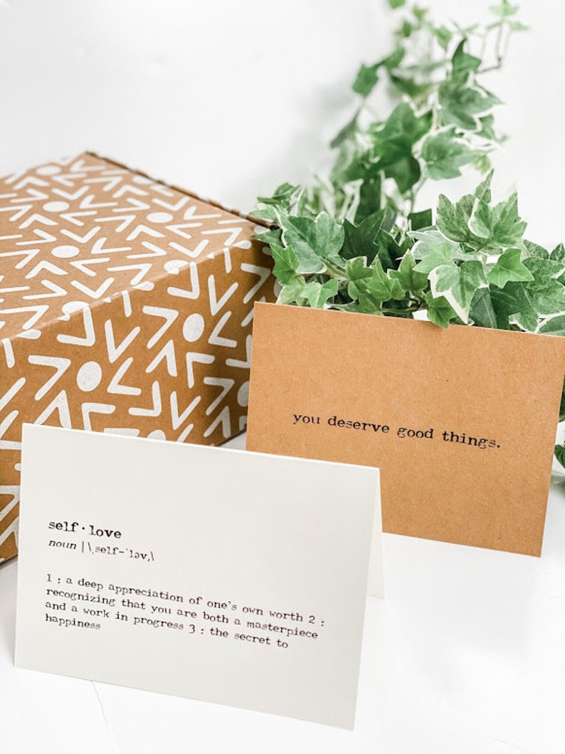 Self-love Definition Greeting Card in Typewriter Font With Envelope and ...