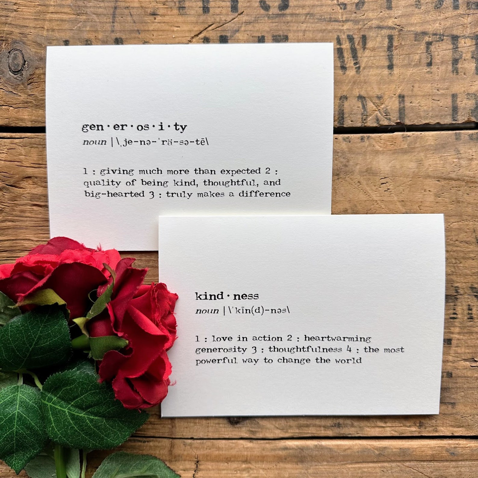 Kindness Definition Greeting Card in Typewriter Font With Envelope and ...