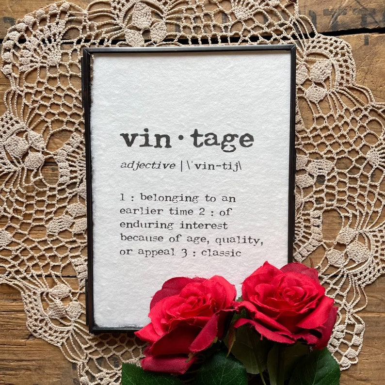 Vintage Definition Print in Typewriter Font on 5x7 8x10 Etsy