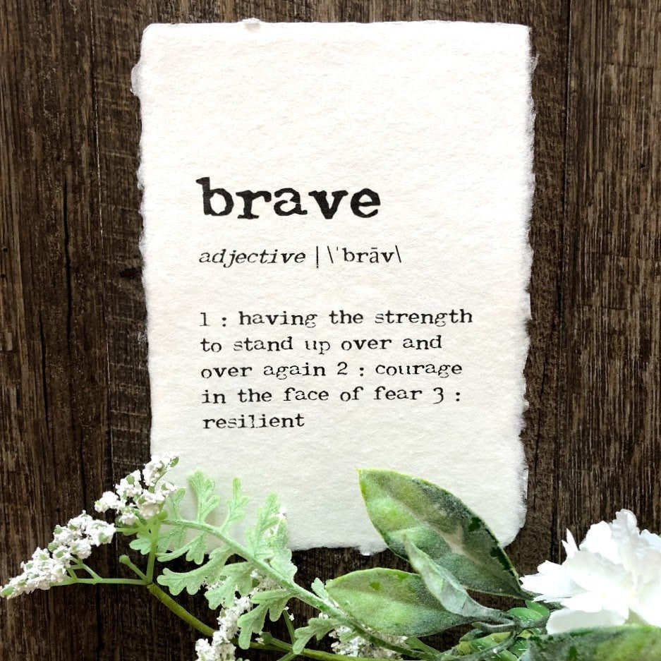 Brave Definition Print in Typewriter Font on 5x7 8x10 11x14 Etsy
