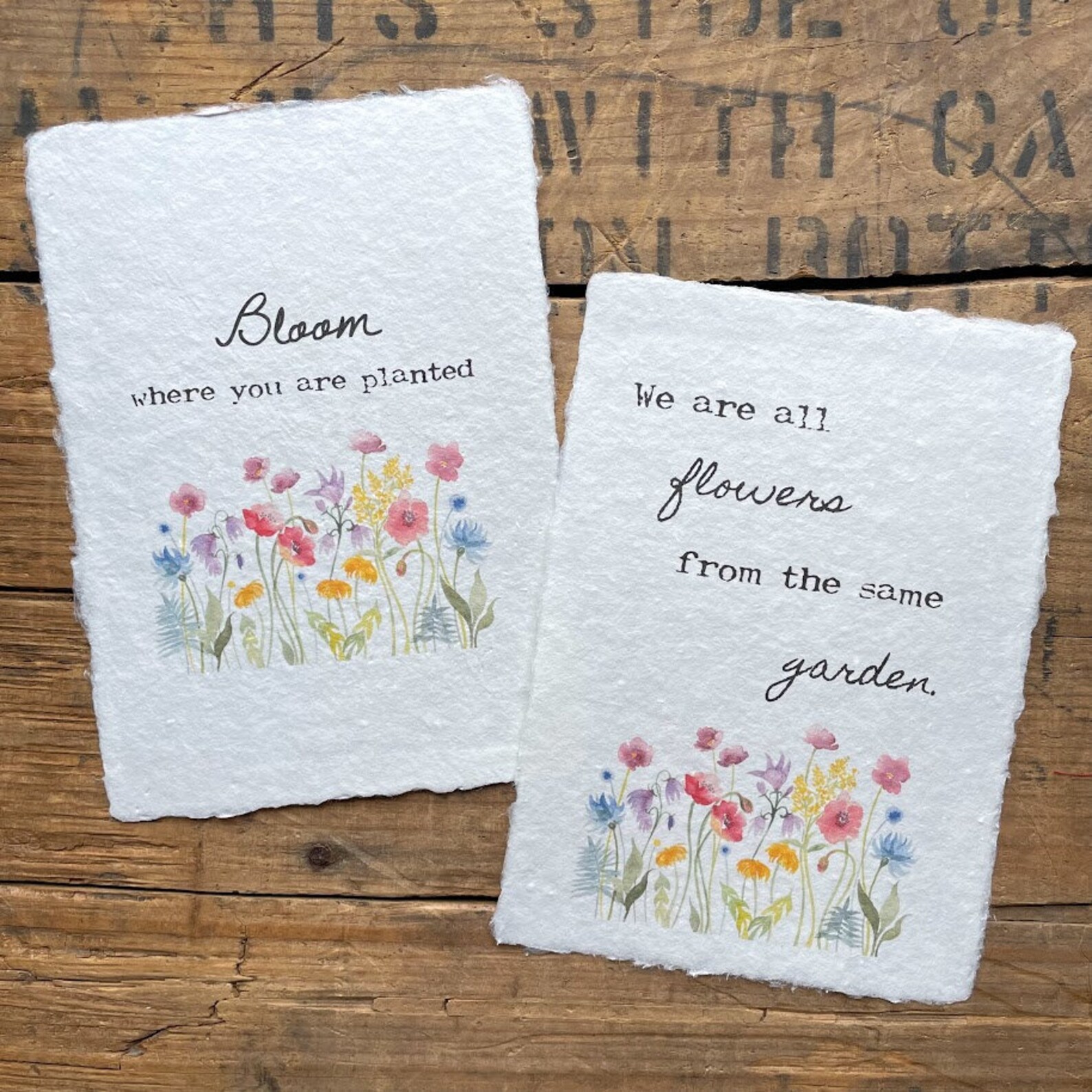 We Are All Flowers From the Same Garden Quote on 5x7, 8x10, 11x14 ...